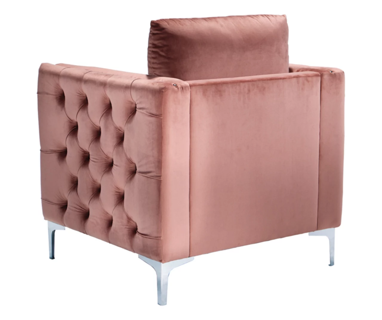 Lizmont Blush Tufted Velvet Accent Chair 5 Lizmont Blush Tufted Velvet Accent Chair - Image 5