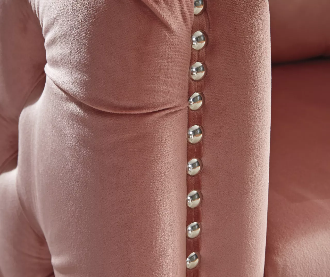 Lizmont Blush Tufted Velvet Accent Chair 6 Lizmont Blush Tufted Velvet Accent Chair - Image 6