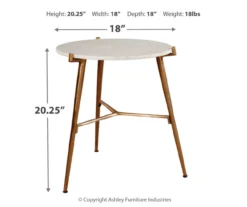 Chadton Round White Marble & Gold Metal Accent Table -Walker Edison Shop 810542302 3