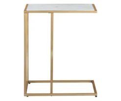Lanport White Marble C Side Table -Walker Edison Shop 810542314 4