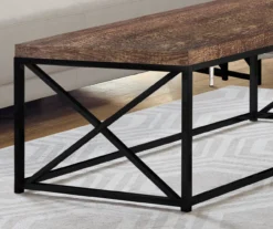 Brown Reclaimed Wood Look Coffee Table -Walker Edison Shop 810542382 3 1