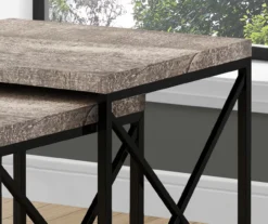 Monarch Reclaimed Wood Look 2-Piece Nesting Table Set -Walker Edison Shop 810542383 3