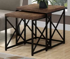 Monarch Reclaimed Wood Look 2-Piece Nesting Table Set -Walker Edison Shop 810542385 1