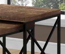 Monarch Reclaimed Wood Look 2-Piece Nesting Table Set -Walker Edison Shop 810542385 3