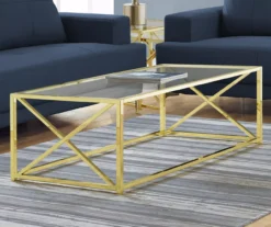 Monarch Glass & Metal Coffee Table 10 Monarch Glass & Metal Coffee Table -Walker Edison Shop 810542401 1