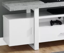 60" White & Cement Look TV Stand 6 60" White & Cement Look TV Stand -Walker Edison Shop 810542414 3