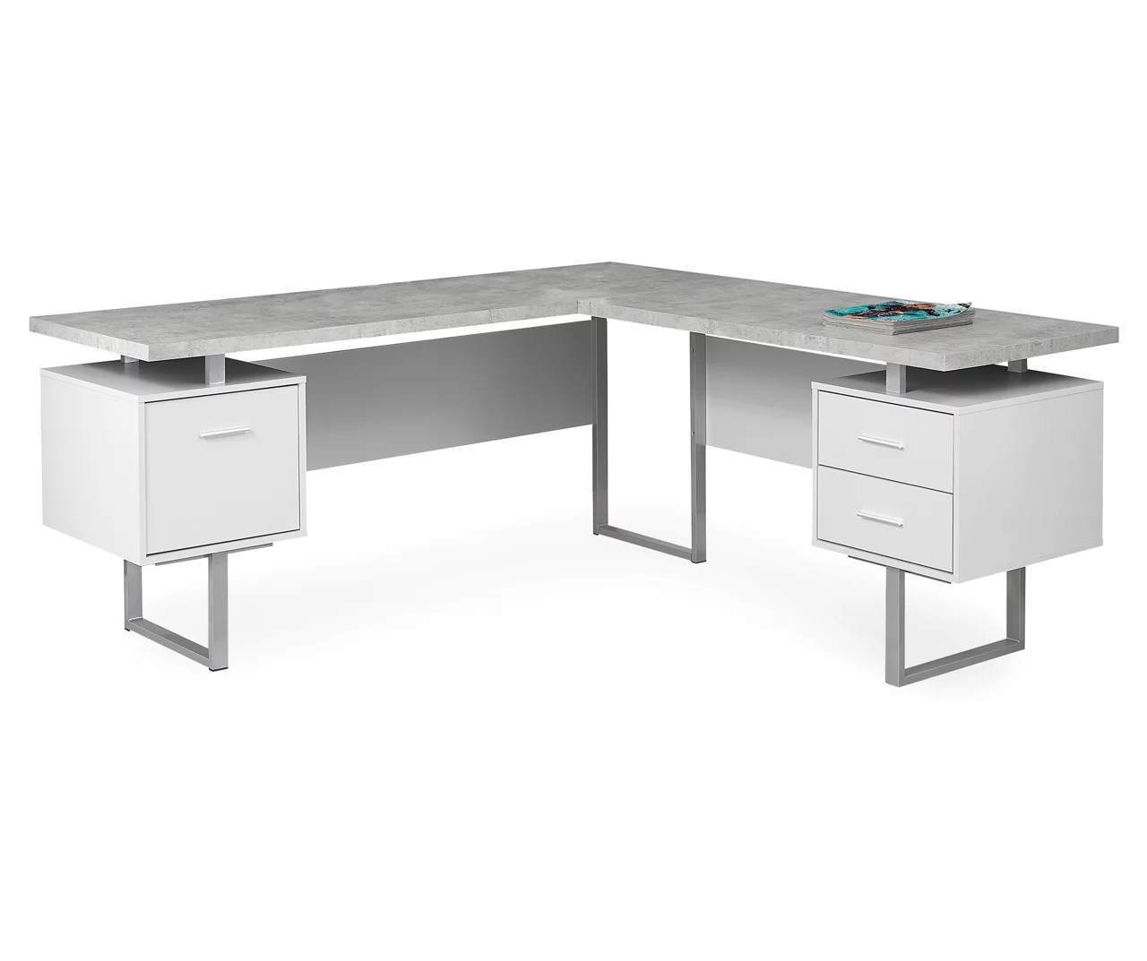 Monarch Metal 3-Drawer L-Shaped Computer Desk 4 Monarch Metal 3-Drawer L-Shaped Computer Desk - Image 4