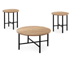 Monarch Round 3-Piece Occasional Table Set -Walker Edison Shop 810542422 2