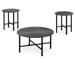 Monarch Round 3-Piece Occasional Table Set -Walker Edison Shop 810542423 2