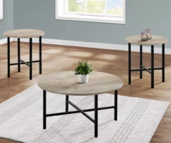 Monarch Round 3-Piece Occasional Table Set -Walker Edison Shop 810542424 1