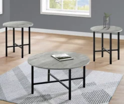 Monarch Round 3-Piece Occasional Table Set -Walker Edison Shop 810542425 1