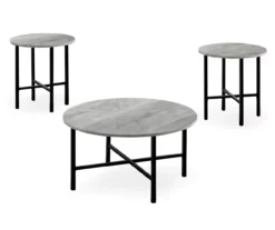 Monarch Round 3-Piece Occasional Table Set -Walker Edison Shop 810542425 2