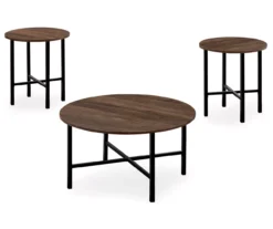 Monarch Round 3-Piece Occasional Table Set -Walker Edison Shop 810542426 2