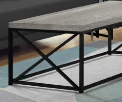 Gray Reclaimed Wood Look Coffee Table -Walker Edison Shop 810542431 3 1