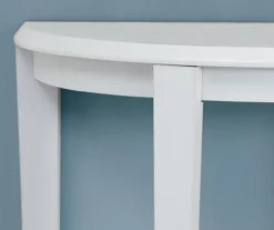 White 2-Tier Half Moon Console Table -Walker Edison Shop 810542434 3 1