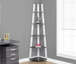 Monarch 5-Shelf Etagere Corner Bookcase -Walker Edison Shop 810542443 1