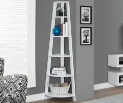 Monarch 5-Shelf Etagere Corner Bookcase -Walker Edison Shop 810542448 1