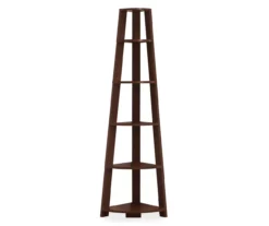 Monarch 5-Shelf Etagere Corner Bookcase -Walker Edison Shop 810542450 2