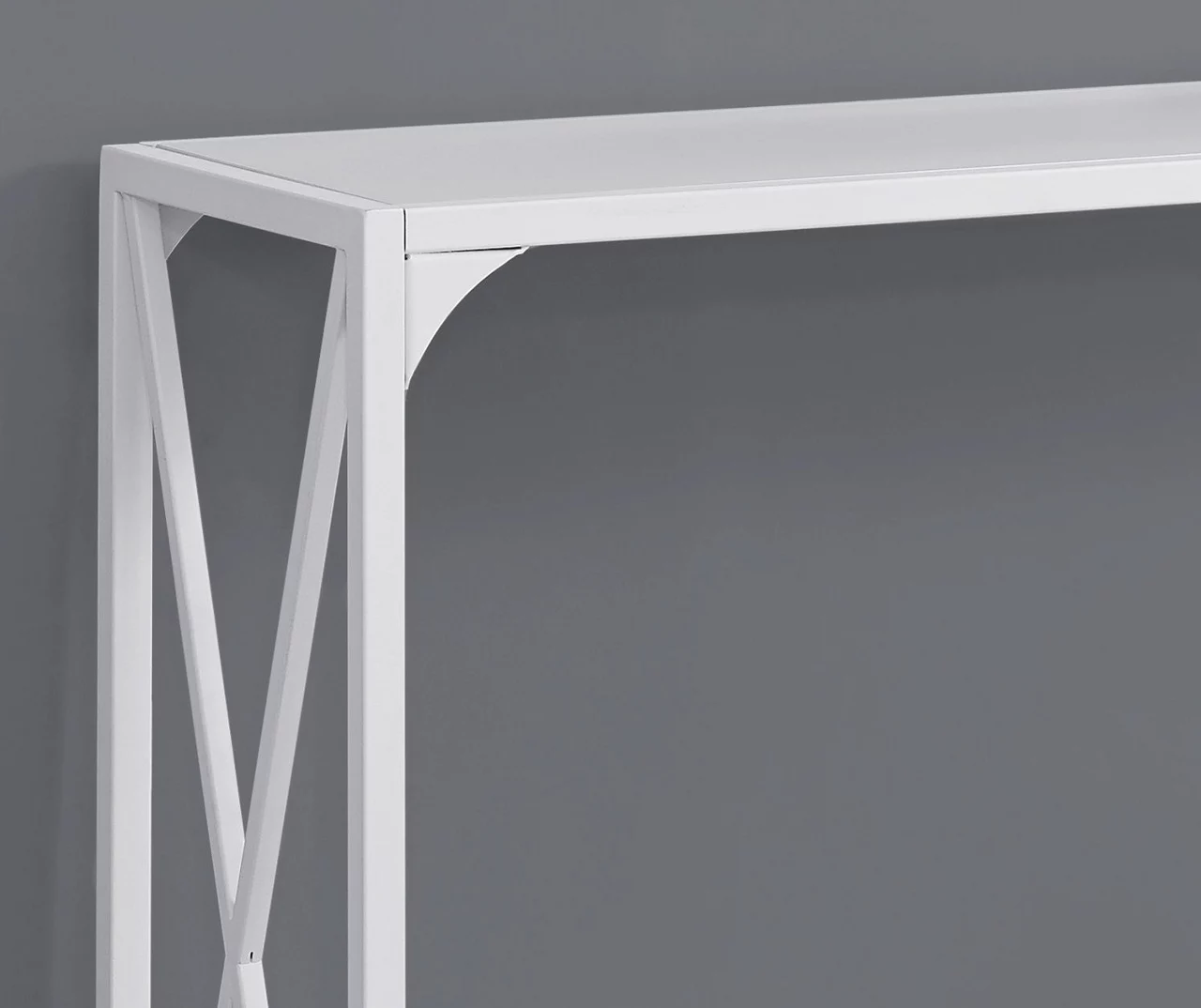 White Metal X-Shaped Console Table 3 White Metal X-Shaped Console Table - Image 3