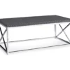 Gray & Chrome Metal Coffee Table