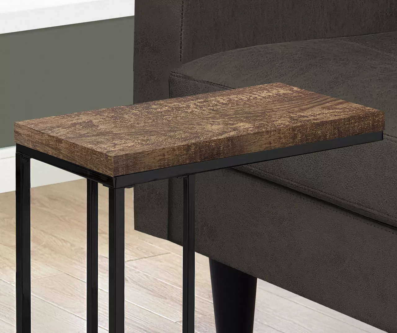 Monarch Reclaimed Wood Look C Side Table 5 Monarch Reclaimed Wood Look C Side Table - Image 5