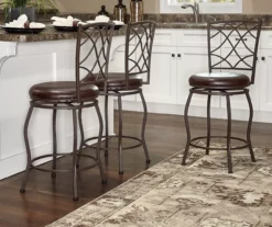 Pike Brown 3-Piece Upholstered Adjustable Swivel Stool Set -Walker Edison Shop 810543038 A0 9