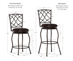 Pike Brown 3-Piece Upholstered Adjustable Swivel Stool Set -Walker Edison Shop 810543038 D8 12