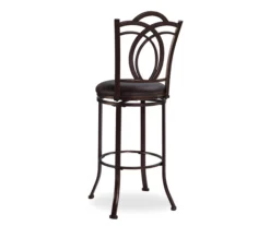 Dakota Brown Metal Faux Leather Upholstered Bar Stool -Walker Edison Shop 810543040 4