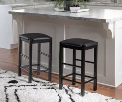 Bay Faux Leather & Wood Counter Stools, 2-Pack 16 Bay Faux Leather & Wood Counter Stools, 2-Pack -Walker Edison Shop 810543042 2