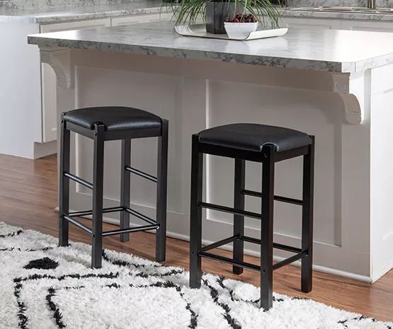 Bay Faux Leather & Wood Counter Stools, 2-Pack 7 Bay Faux Leather & Wood Counter Stools, 2-Pack - Image 7