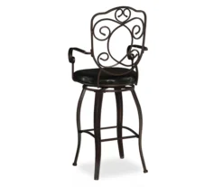 Nate Bronze Faux Leather Upholstered Crested Back Bar Stool -Walker Edison Shop 810543050 4