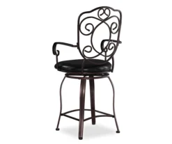 Nate Bronze Faux Leather Upholstered Crested Back Counter Stool 8 Nate Bronze Faux Leather Upholstered Crested Back Counter Stool -Walker Edison Shop 810543051 4