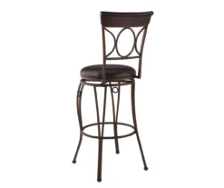 Memphis Black Metal & Brown Faux Leather Circle Back Bar Stool -Walker Edison Shop 810543052 A2 4