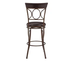 Memphis Black Metal & Brown Faux Leather Circle Back Bar Stool -Walker Edison Shop 810543052 A2 5