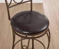 Memphis Black Metal & Brown Faux Leather Circle Back Bar Stool -Walker Edison Shop 810543052 A8 10