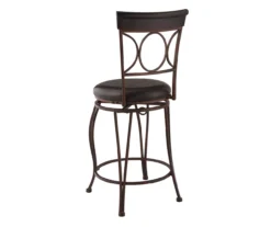 Memphis Black Metal & Brown Faux Leather Circle Back Counter Stool -Walker Edison Shop 810543053 A2 4