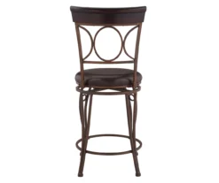 Memphis Black Metal & Brown Faux Leather Circle Back Counter Stool -Walker Edison Shop 810543053 A2 5
