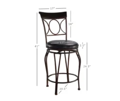Memphis Black Metal & Brown Faux Leather Circle Back Counter Stool -Walker Edison Shop 810543053 D8 11
