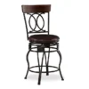 Kelley Brown & Matte Bronze Metal Ox Back Swivel Bar Stool