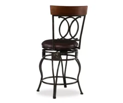 Kelley Brown & Matte Bronze Metal Ox Back Swivel Bar Stool -Walker Edison Shop 810543056 4