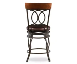 Kelley Brown & Matte Bronze Metal Ox Back Swivel Bar Stool -Walker Edison Shop 810543056 5