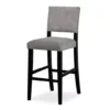Marianna Dark Gray Washed Upholstered Velvet Bar Stool