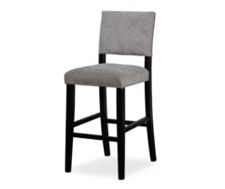 Marianna Dark Gray Washed Upholstered Velvet Bar Stool