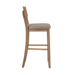 Jessie Gray Wash Upholstered Wood Bar Stool -Walker Edison Shop 810543075 3