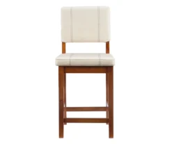 Jackson Cream Upholstered Wood Counter Stool -Walker Edison Shop 810543082 A0 2
