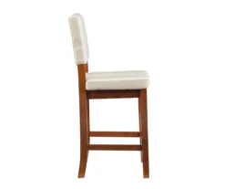 Jackson Cream Upholstered Wood Counter Stool -Walker Edison Shop 810543082 A1 2