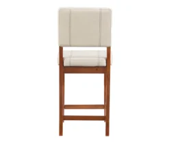 Jackson Cream Upholstered Wood Counter Stool -Walker Edison Shop 810543082 A4 5
