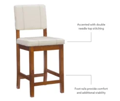 Jackson Cream Upholstered Wood Counter Stool -Walker Edison Shop 810543082 A8 9