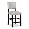 Trevor Dove Gray & Black Faux Leather Upholstered Counter Stool
