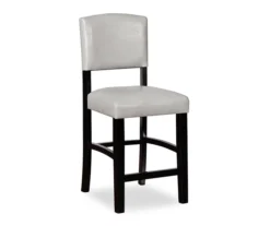 Trevor Dove Gray & Black Faux Leather Upholstered Counter Stool